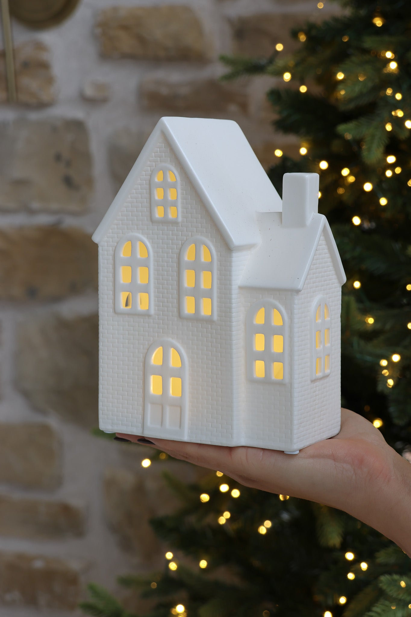 Großes LED-Keramik-Weihnachtshaus