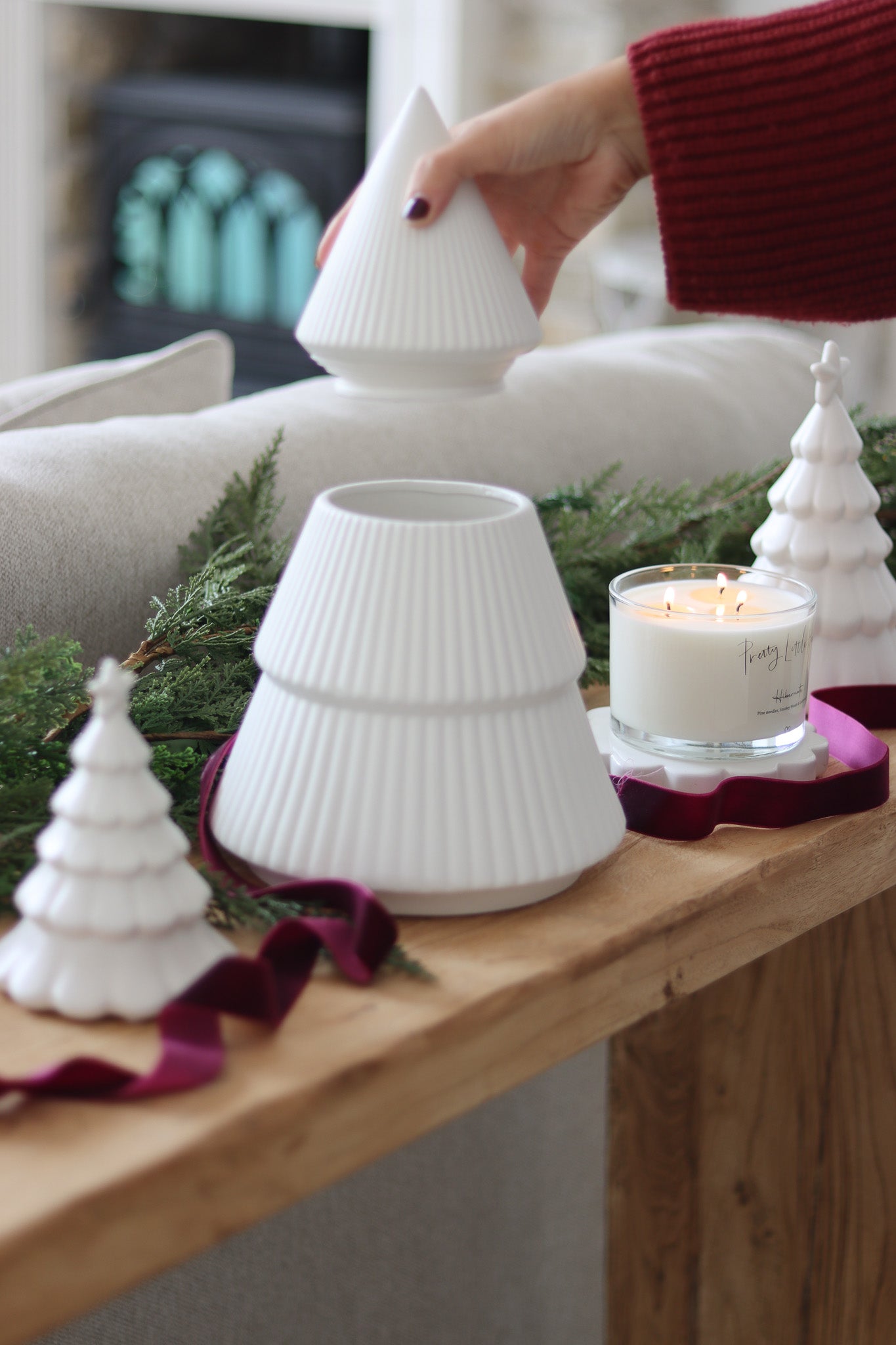 Geriffelter Keramik-Weihnachtsbaum