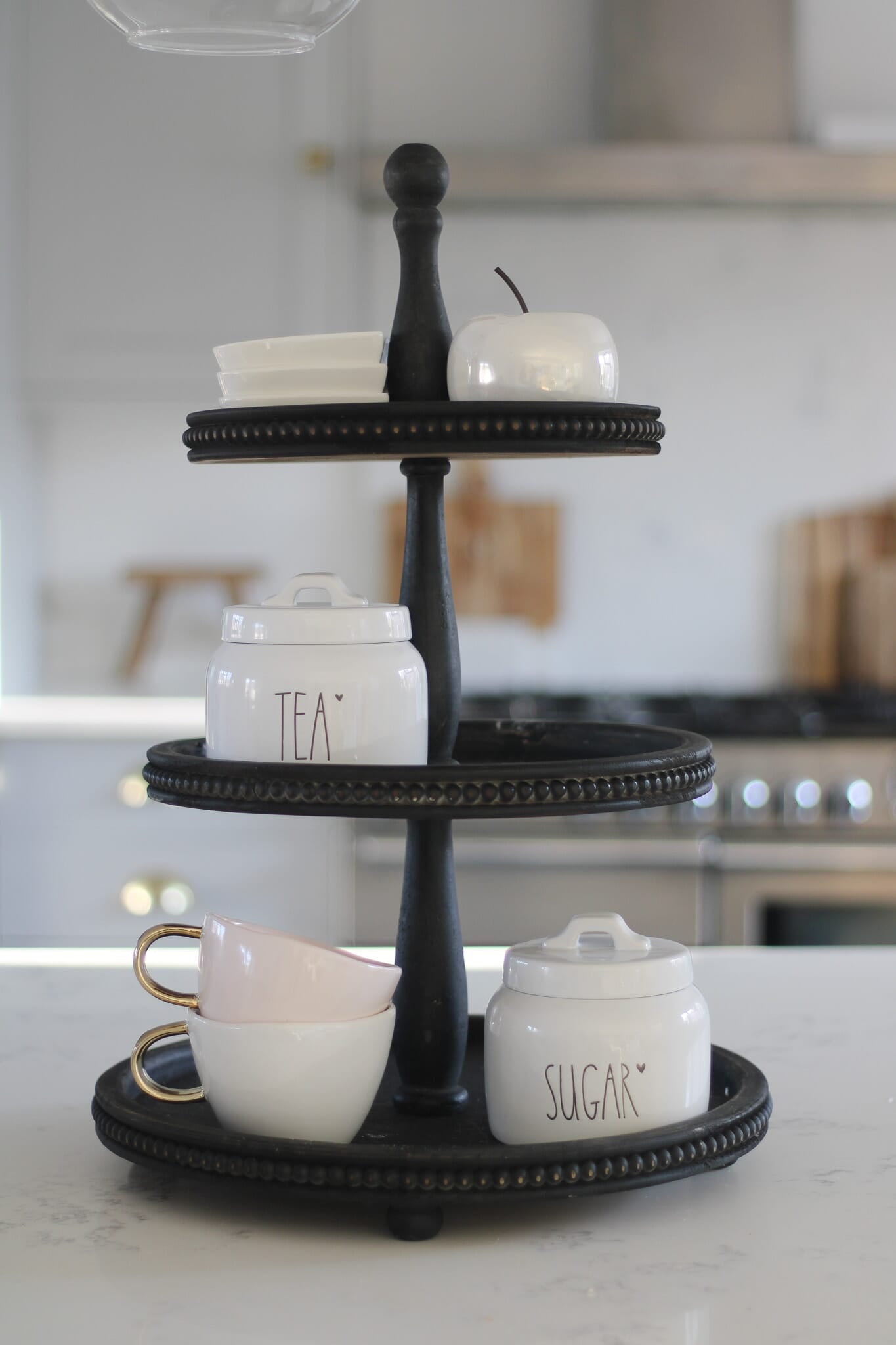 Tiered Cake Stand Beaded Black Pretty Little Home