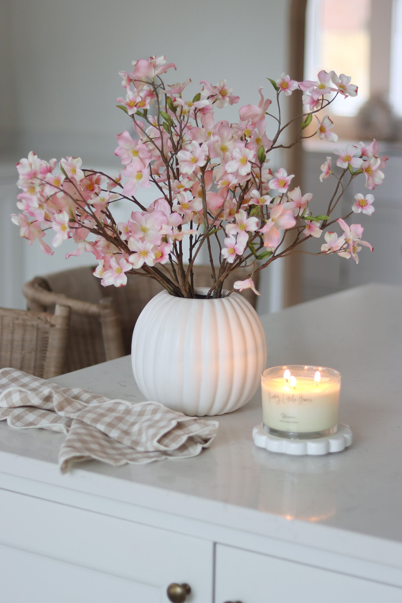Pink Dogwood Ceramic Vase Styling Bundle | Pretty Little Home