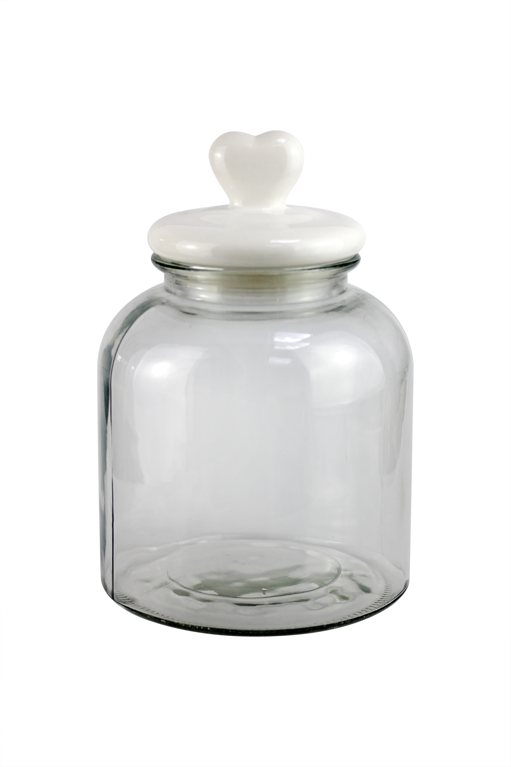 Glass Heart Jar Medium - Ceramic Lid | Pretty Little Home