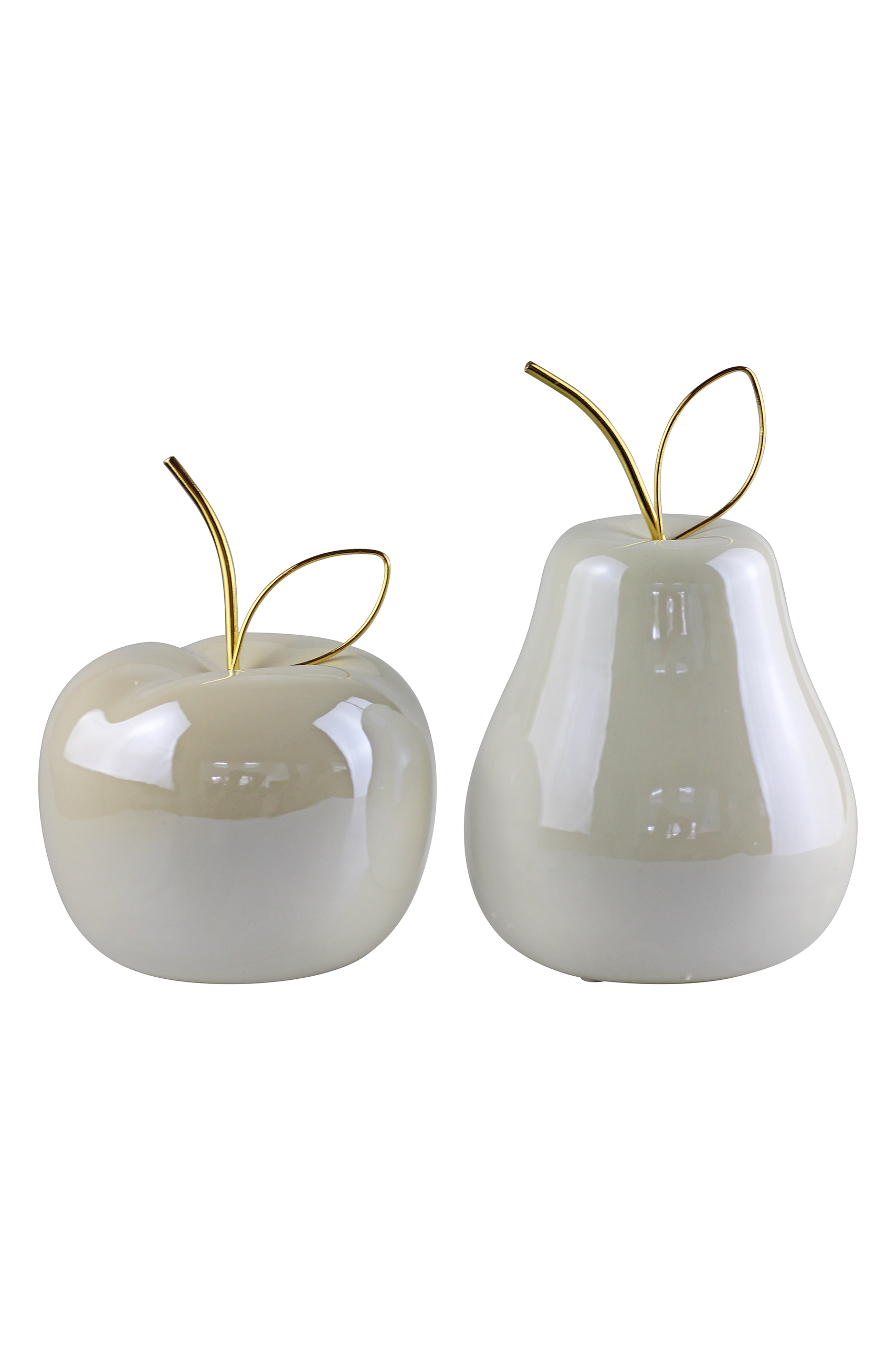 Large Gold Pearlescent Apple & Pear Set | Pretty Little Home
