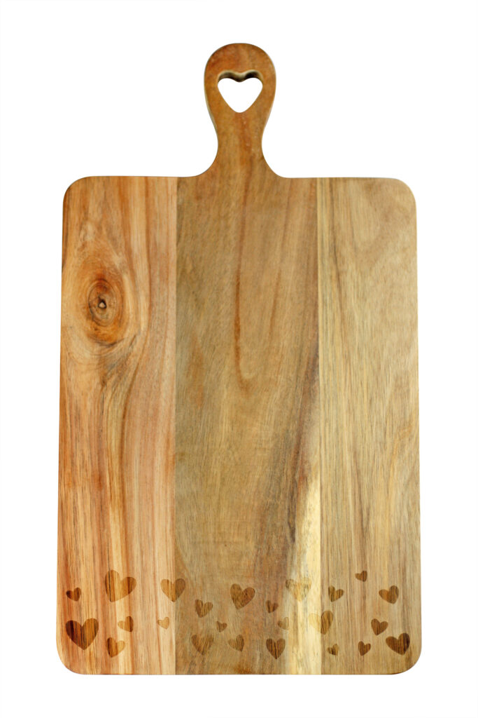 Engraved Heart Chopping Board- Natural Large | Pretty Little Home