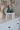 Square Wooden Stool - Round Legs/White