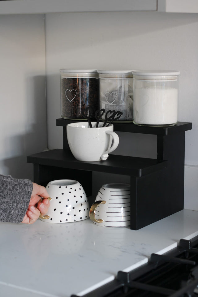 Two Tier Display Stand - Black | Pretty Little Home