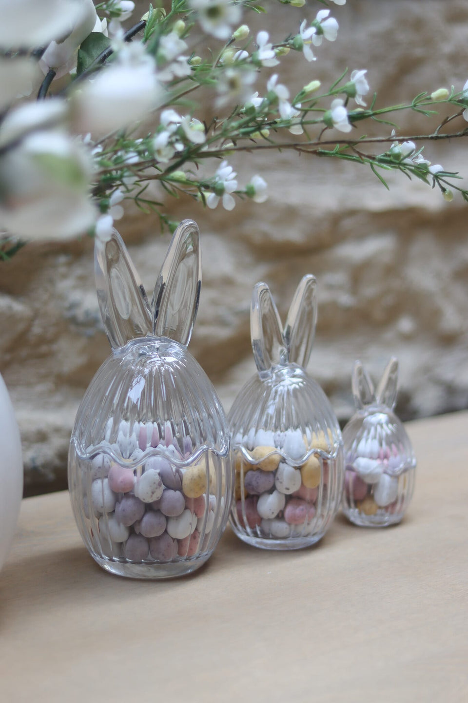Glass Bunny Jar Set - Fluted | Pretty Little Home
